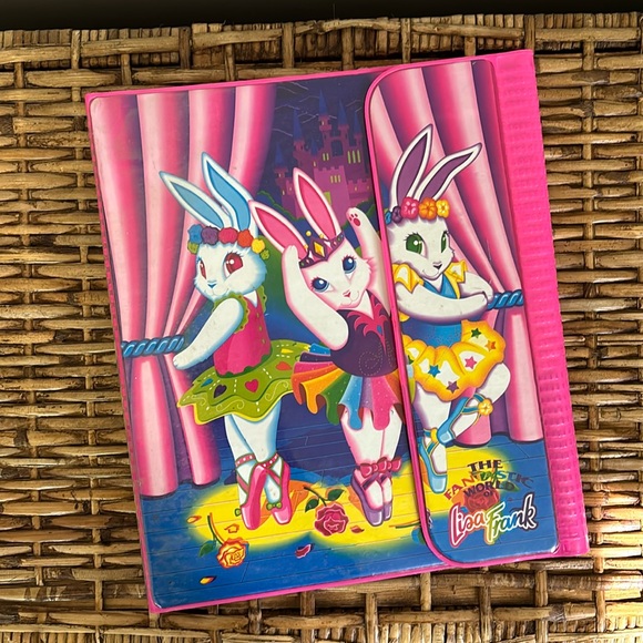 Vintage 90s Lisa Frank Ballerina Bunnies binder - Picture 1 of 7